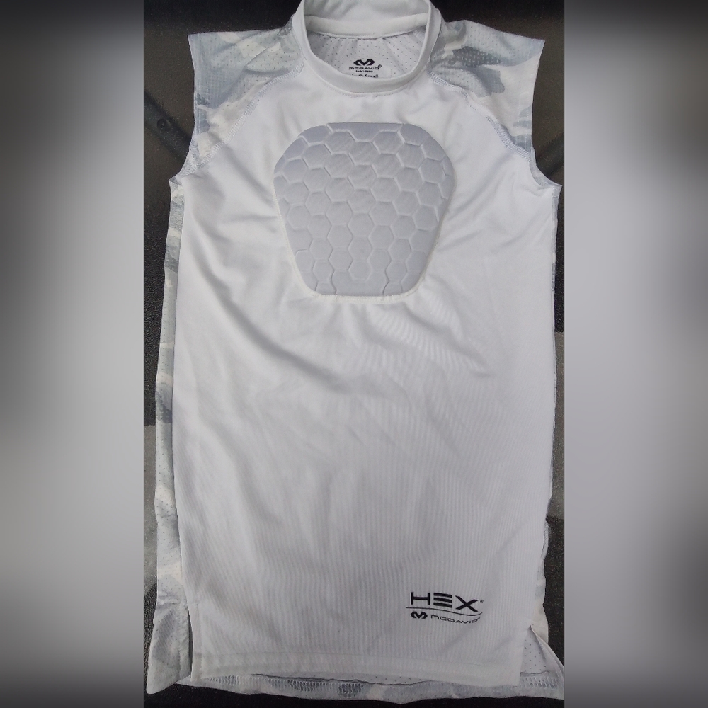 McDavid Youth Hex Sternum Shirt - Youth Small White And Camo Baseball Softball